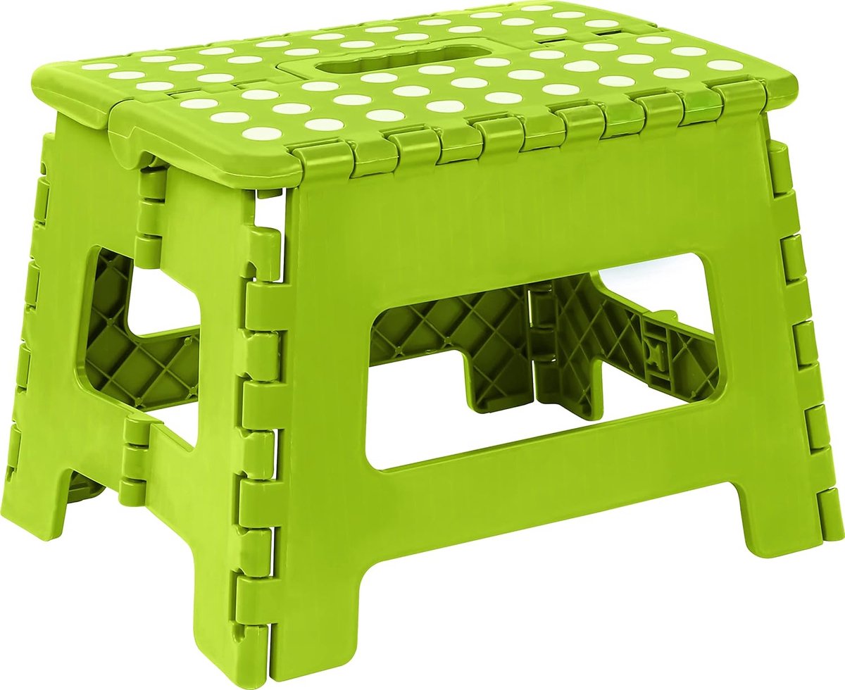 Goedkoopste 1 pak Opvouwbare Kids Step Stool - Opvouwbare Step Stool houdt tot 300 lbs - Lichtgewicht Plastic Folding Stool voor Keuken, Badkamer & Woonkamer (Groen