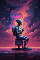Alien Space Poster | Alien Poster | Tripposter | Sci-Fi Poster | 61x91cm | Comedy Poster | Wanddecoratie | Moderne Kunst | Muurposter | MT | Geschikt om in te lijsten