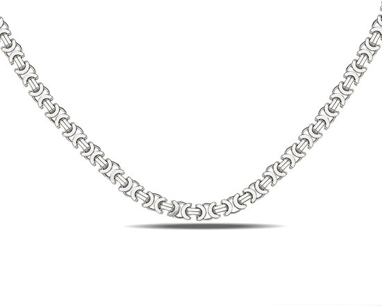 Juwelier Zwartevalk zilveren platte koningsschakel ketting - ET 40/65cm--