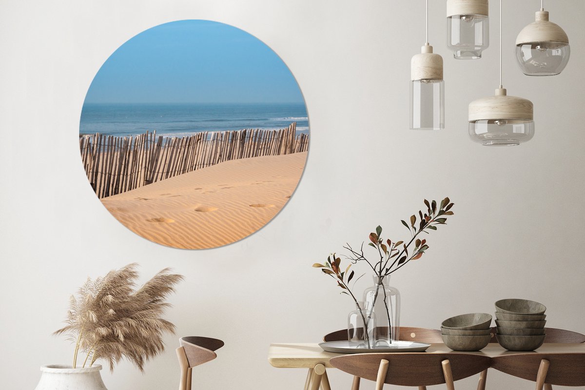 WallCircle - Wandcirkel - Muurcirkel - Strand - Zee - Palen - Aluminium - Dibond - 120x120