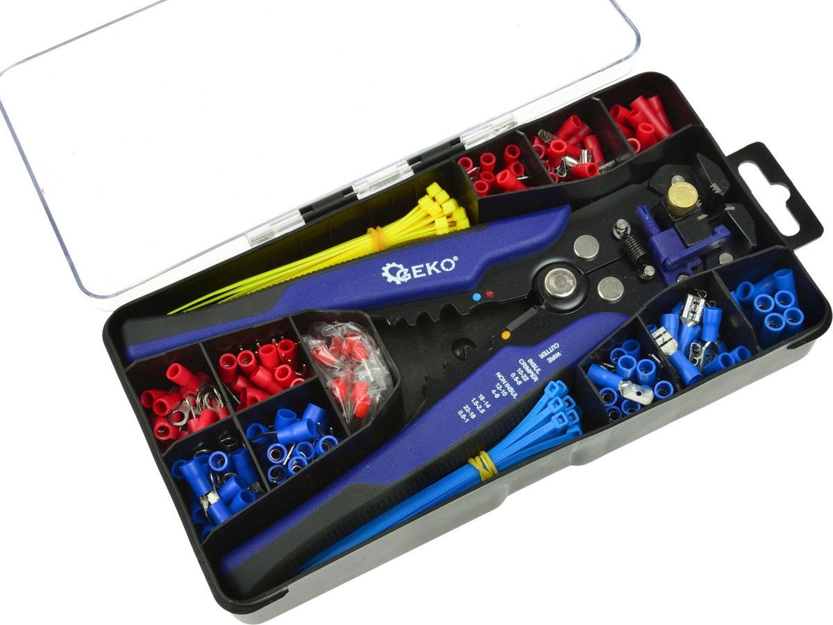 GEKO Multifunctionele striptang set - 260-delig - Comfortabel en duurzaam - 0,2-6 mm werkbereik