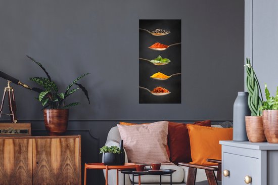 Stickers Stickers muraux - Herbes italiennes sur cuillères - 40x80 cm - Feuille adhésive