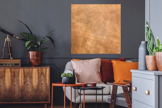 Muurstickers - Sticker Folie - Leer - Structuur - Lederlook - Bruin - 80x80 cm - Plakfolie - Muurstickers Kinderkamer - Zelfklevend Behang - Zelfklevend behangpapier - Stickerfolie