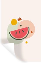 Muurstickers - Sticker Folie - Watermeloen - Zomer - Cirkel - 80x120 cm - Plakfolie - Muurstickers Kinderkamer - Zelfklevend Behang - Zelfklevend behangpapier - Stickerfolie