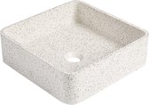 Shower & Design Vierkante wastafel om te plaatsen van terrazzo - L39 x B39 cm - STOCHI L 39 cm x H 12 cm x D 39 cm
