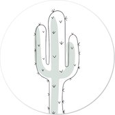 Label2X - Muurcirkel kids cactus - 120 cm - Forex - Multicolor - Wandcirkel - Rond Schilderij - Muurdecoratie Cirkel - Wandecoratie rond - Decoratie voor woonkamer of slaapkamer