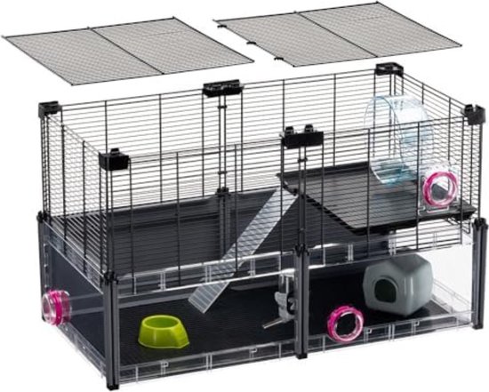 Hamsterkooi - Hamster kooi -Hamster huisje - Hamster bodembedekking - 72,5 x 37,5 x 42 cm - Merkloos