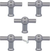 Kastknoppen Kansas T-Greep Chroom 5 Stuks - Kastknop - Meubelknop - T-Greep - deurknoppen voor kasten - Meubelbeslag - deurknopjes