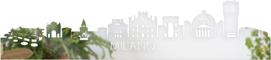 Skyline Milano Spiegel - 80 cm - Woondecoratie - Wanddecoratie - Meer steden beschikbaar - Woonkamer idee - City Art - Steden kunst - Cadeau voor hem - Cadeau voor haar - Jubileum - Trouwerij - WoodWideCities