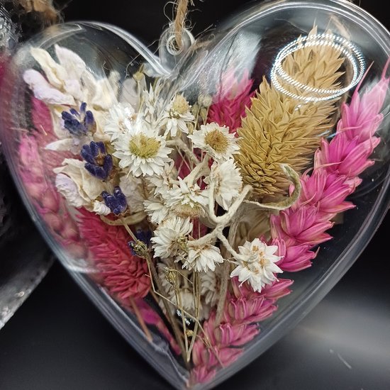 Droogbloemenkaart "hart onder de riem" en hart met roze droogbloemen | liefde | kaart | wDroogbloemen Wenskaart met Hart – “Hart onder de Riem” – Cadeaukaart Sterkte & Liefde – Decoratie Droogbloemen – Beterschap & Support