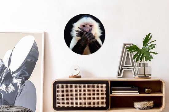 Cercle Mural - Cercle Mural - Singe - Animaux Sauvages - Portrait - Aluminium - ⌀ 30 cm - Intérieur et Extérieur