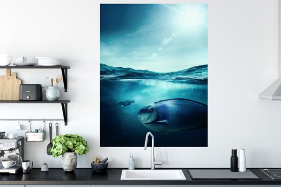 Stickers Stickers muraux - Poisson - Mer - Blauw - 90x120 cm - Feuille adhésive