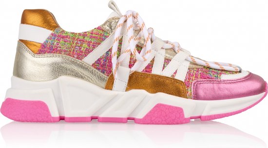 DWRS Label - Dames Sneakers Los Angeles Tweed - Pink Champagne - Maat 42