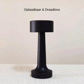 Zwarte Tafellamp - Touchlamp - 3 kleuren - Draadloos - Nachtkastje Tafellamp, Slaapkamer - Desktop