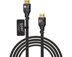 Qost® - HDMI 2.1 kabel - 8K60/4K120 - HDR - Gevlochten/braided kabel - Zwart - 5 meter