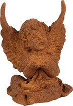 Clayre & Eef Decoratie Beeld Engel 12 cm Bruin Polyresin Religious sculpture