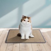 Kattenkrabmat, natuurlijke sisal-mat, bescherm tapijten en banken (38x30cm, grijs)
