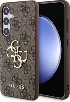 Coque arrière Guess 4G avec logo en Métal - Samsung Galaxy S24 Plus (S926) - Marron