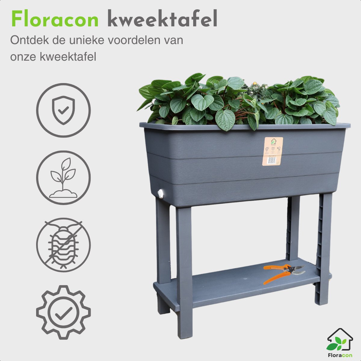 AQUA FLOR Plus bloembak met irrigatie en waterniveau-indicator, kleuren: wit 10; lengte: 100 cm