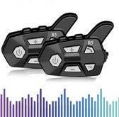 Velox Casque de moto interphone Bluetooth - Casque de moto - Système de communication interphone Casque de moto - Étanche - 2 pièces
