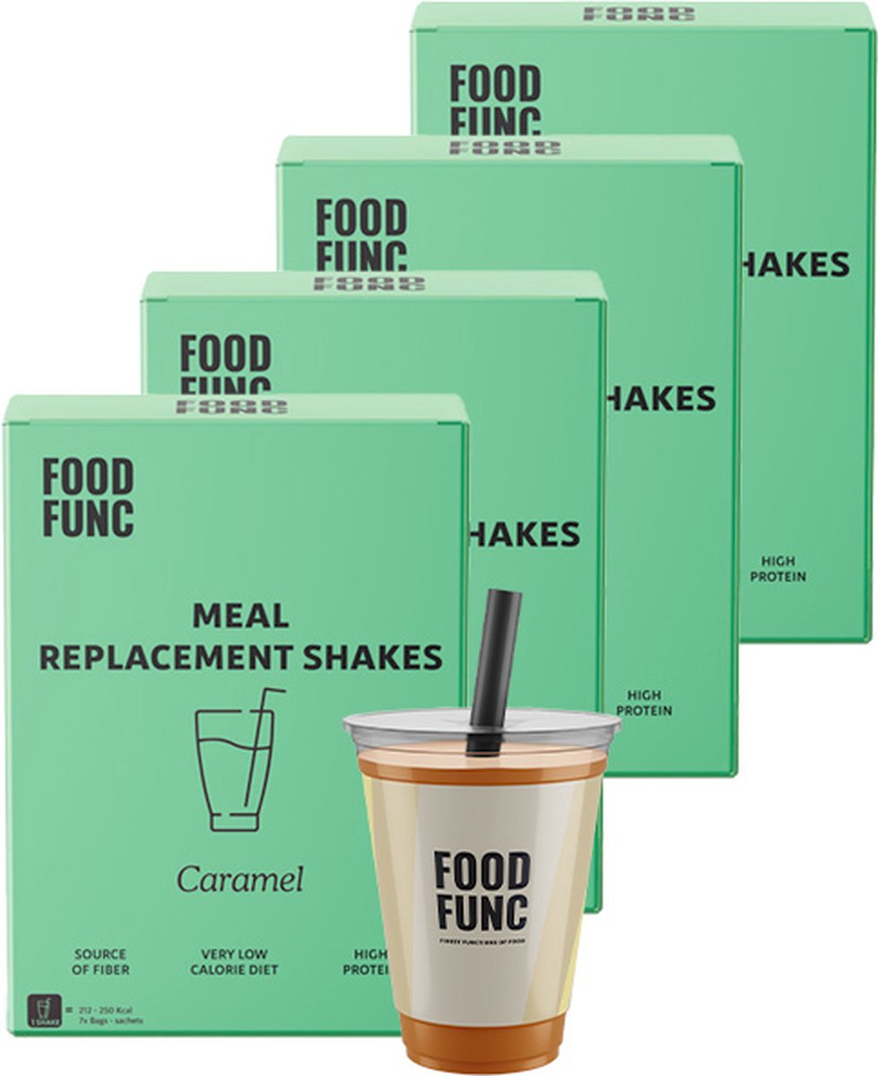 Goedkoopste Foodfunc | Maaltijdshake | Caramel | 3 Stuks | 21 x 32,5 gram | No Junk Just Func