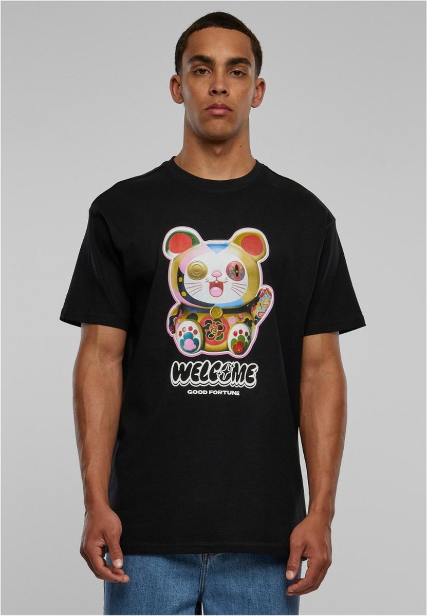 Mister Tee Welcome Cat Heavy Oversize Heren Tshirt L Zwart