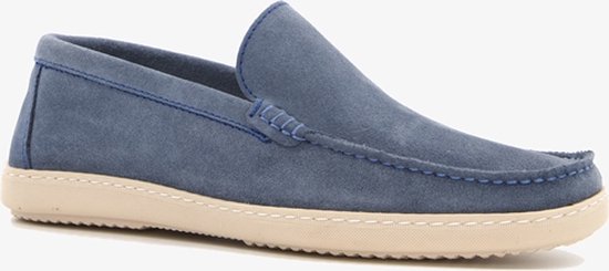 Van Beers suede heren instappers blauw - Maat 41 - Echt leer