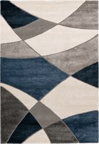 Flycarpets Livia Blauw / Navy Vloerkleed - Laagpolig Tapijt - Woonkamer - 160x230 cm