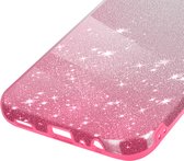 Hoesje Geschikt voor Samsung Galaxy A15 5G Glitter Siliconen Halfstijf Fijn, Wit / Roze