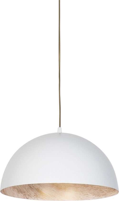 QAZQA magna - Industriele Hanglamp - 1 lichts - Ø 35 cm - Wit - Industrieel - Woonkamer | Slaapkamer | Keuken