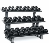 Titanium Strength TH30 | zeshoekige Dumbells | 2- 30Kg + Rek