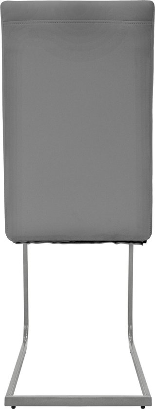 Juskys Loja Eetkamerstoelen, set van 2 eetkamerstoelen, keukenstoelen met kunstleren bekleding, hoge rugleuning, stabiel frame, stoel in wit