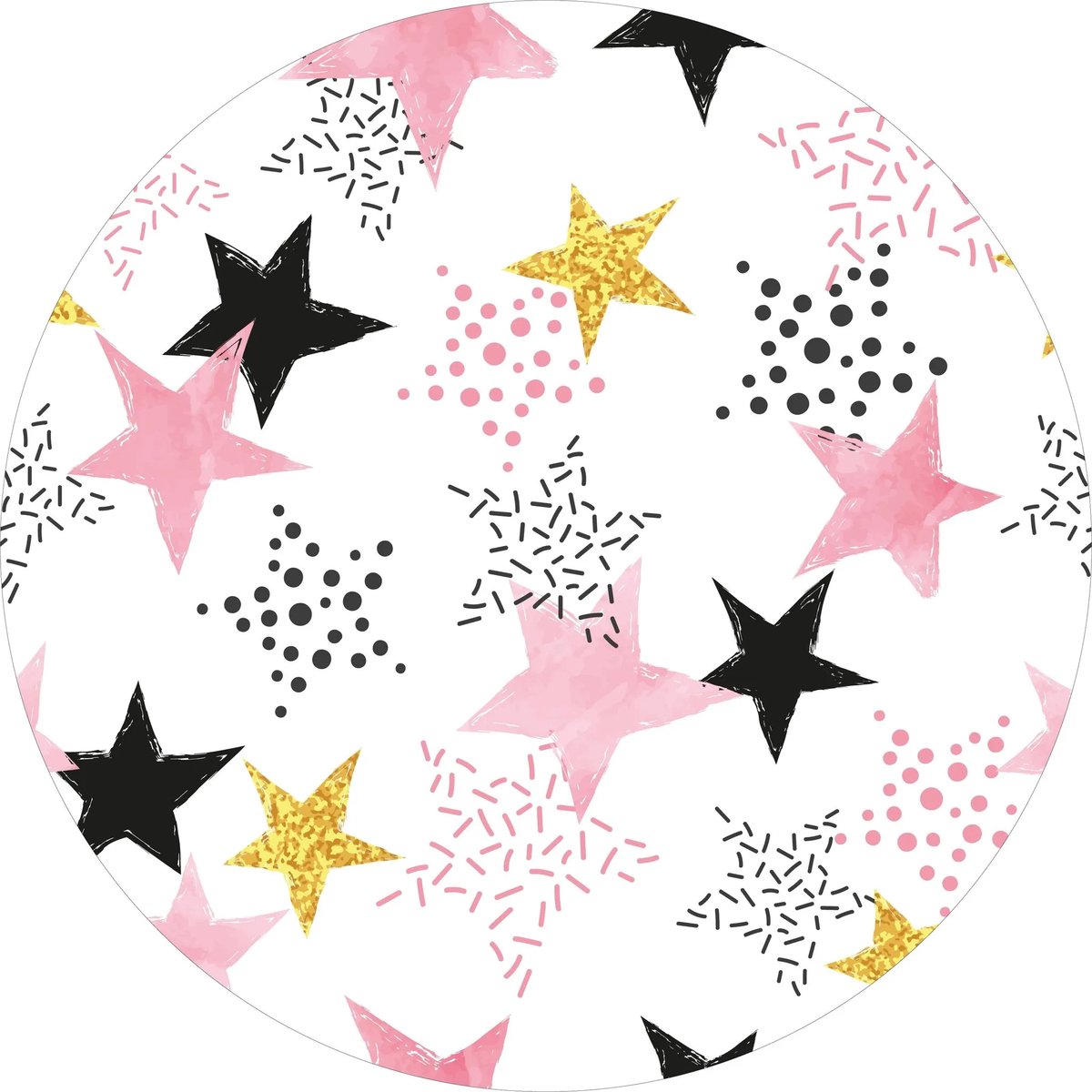 Vinyl | Vloerkleed vinyl rond | Shining star | 95 cm Rond