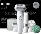 Bol.com Braun Silk·épil 9 SkinSpa - Epilator Voor Eenvoudige Ontharing - Langdurig Gladde Huid - 9-381 - Wit/Zilver aanbieding