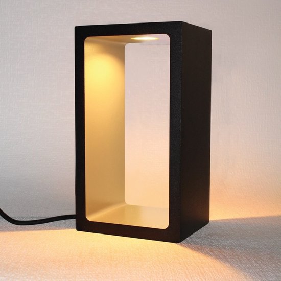 Artdelight - Lampe de table couloir H 18 cm L 10 cm noir-or mat