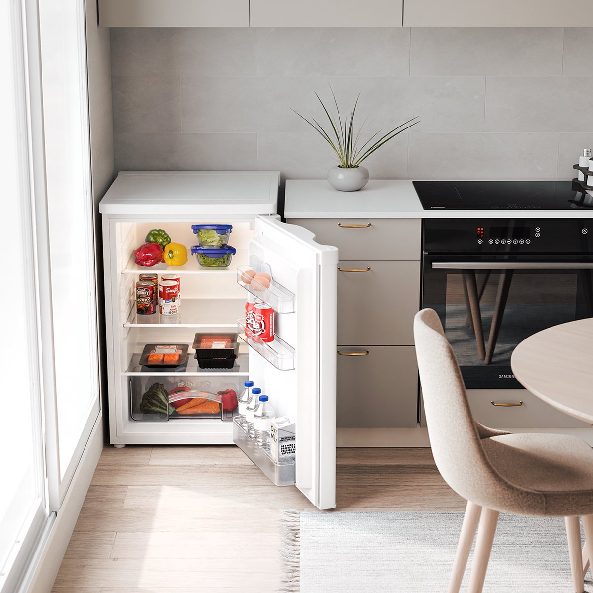 KitchenBrothers Koelkast - 127L - Tafelmodel - IJskast - Frigo - Vrijstaand - Wit – foto 7