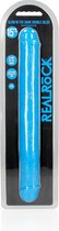 REALROCK - 15 inch - double dong - ribbels - glow in the dark - blauw