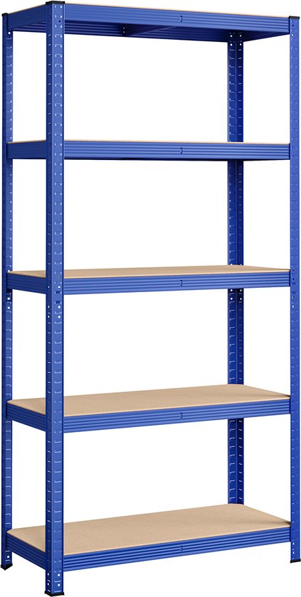 Stellingkast - Stellingrek - Opbergrek - Metaal - 600 kg draagkracht - Verstelbaar - 180 x 90 x 40 cm - Blauw