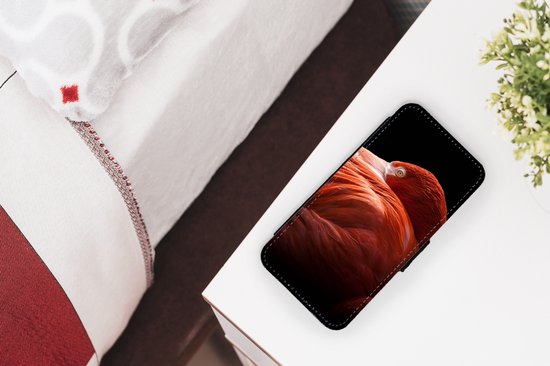 Étui pour téléphone Bookcase pour iPhone SE 2020 - Flamingo - Ressorts - Rose - Avec poches - Étui portefeuille avec fermeture magnétique