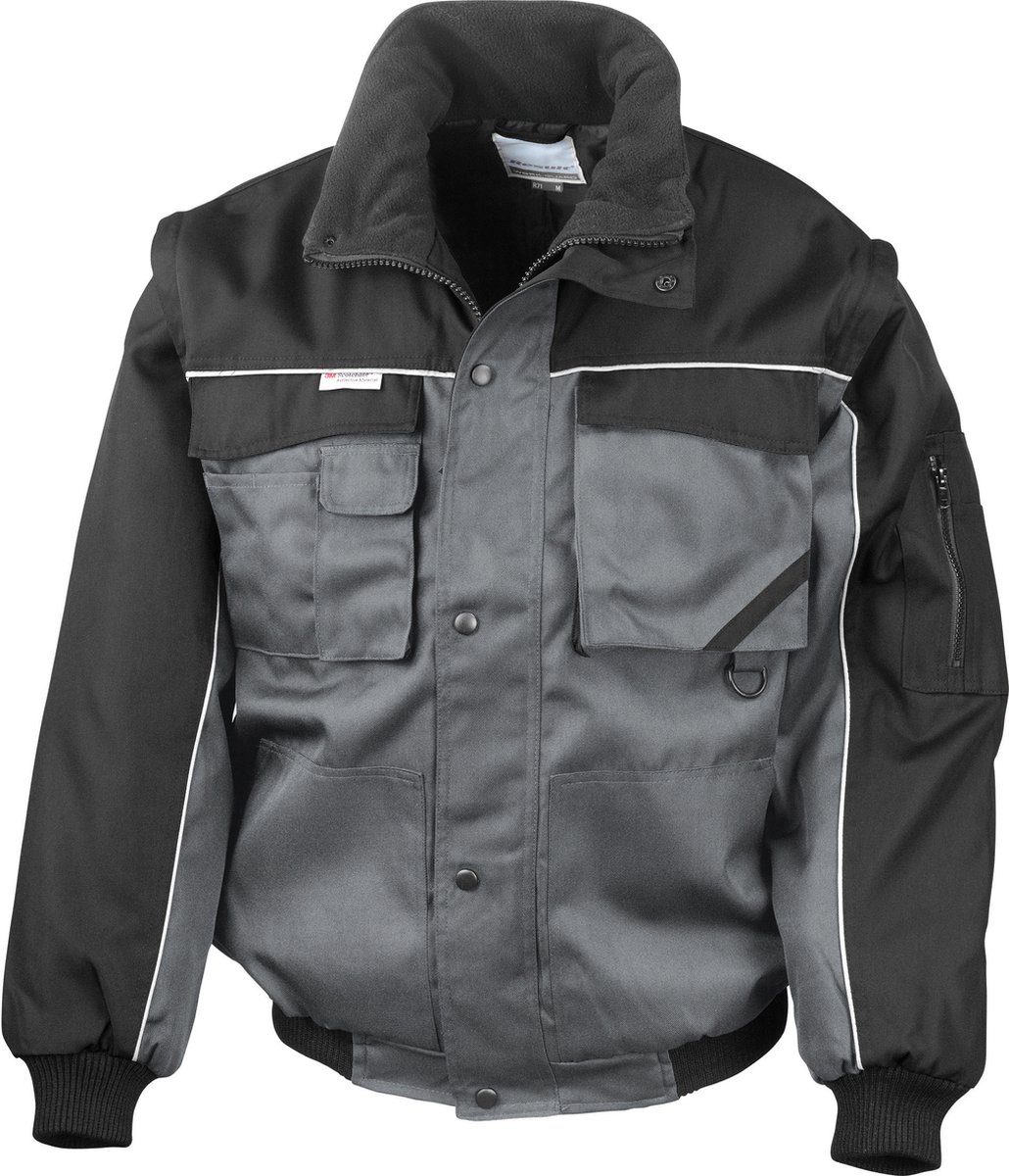 Result Zip Sleeve Heavy Duty Jacket RT71 - grey/black - L