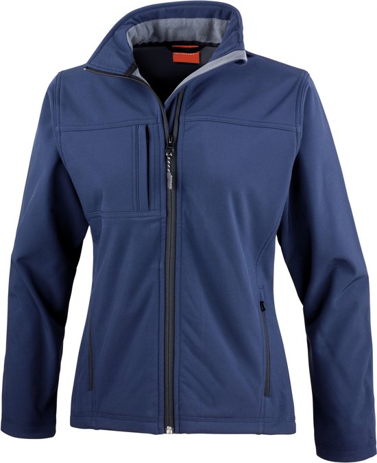 Dames Classic Softshell Outdoorjas Result maat L Donkerblauw