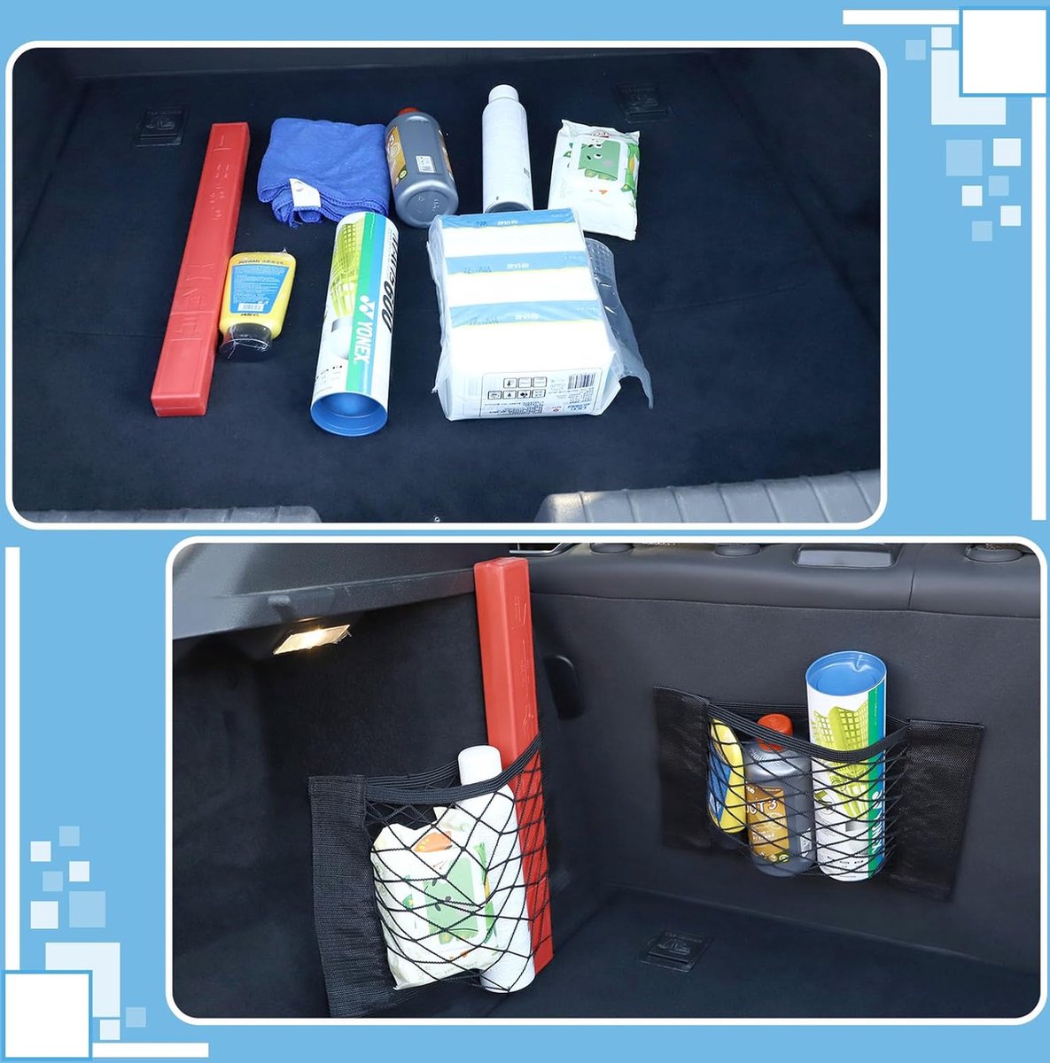 Trunk Organizer für Auto Colla psible Trunk Organizer mit mehreren Taschen, 3 Fä