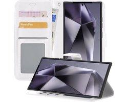 Hoesje - Geschikt voor Samsung Galaxy S24 Ultra - Luxe Bookcase - Walletcase Hoes - Portemonnee - Cover - Telefoonhoes - Wit