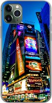 Geschikt voor iPhone 11 Pro Max hoesje - New York - Nacht - USA - Siliconen Telefoonhoesje