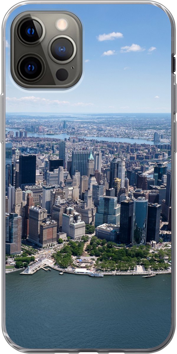 Telefoonhoesje Geschikt voor iPhone 13 Pro hoesje - New York - USA - Skyline - Siliconen Telefoonhoesje Telefoonhoesje