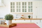 Tafelloper 40 x 150 cm rood/wit geruit (kleur en grootte naar keuze) - hoogwaardige tafelloper van 100% katoen in Scandinavische landhuisstijl