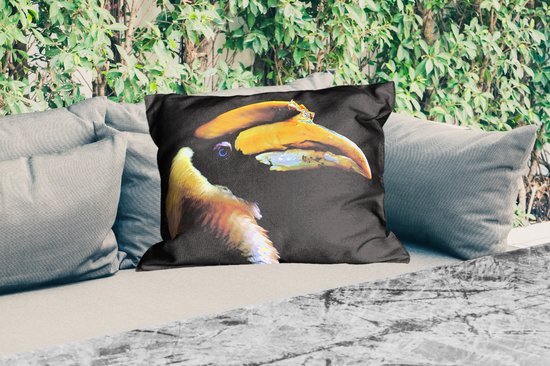 Buitenkussens - Vogel - Snavel - Zwart - 60x40 cm - Weerbestendig