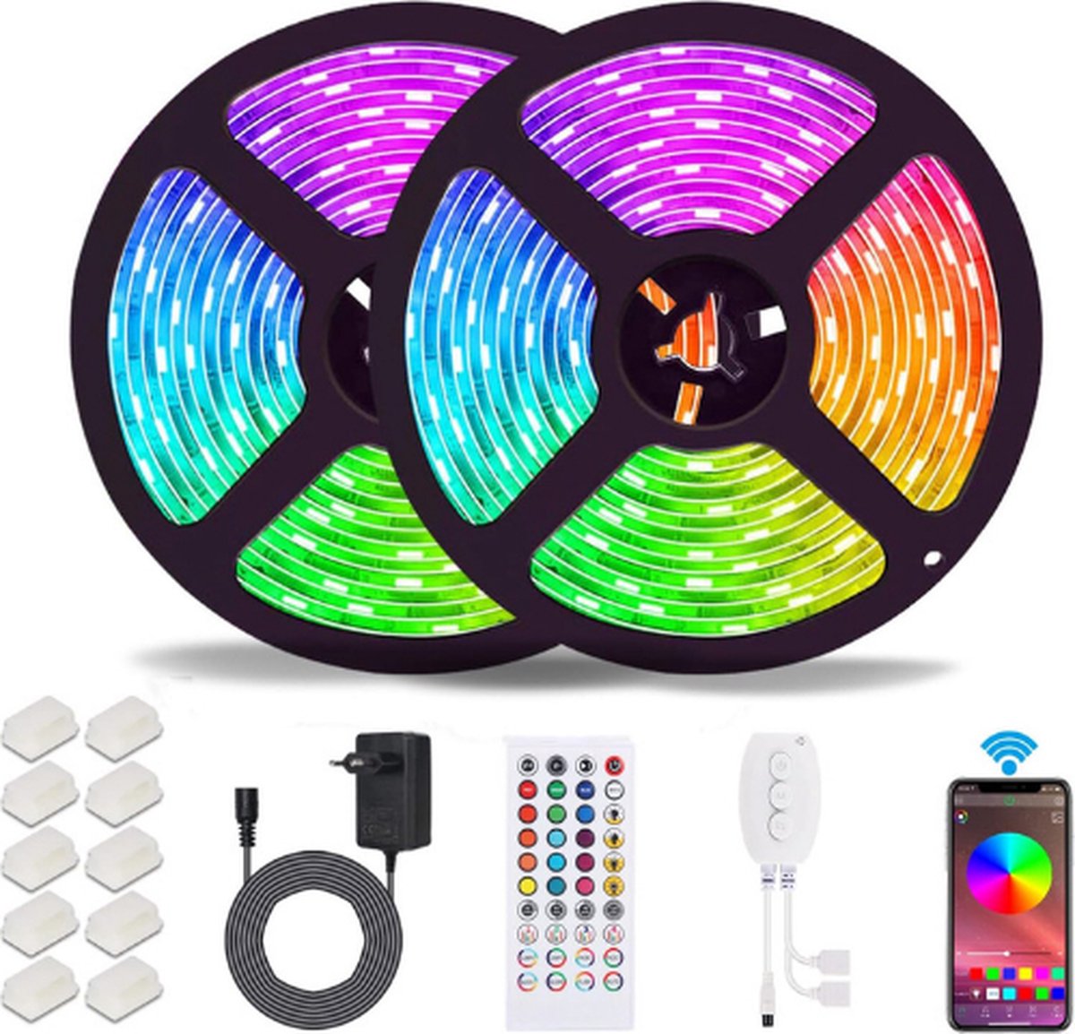 Bluetooth LED strips - 10 Meter LED Light - Waterdichte IP65 RGB Lights - met Smart Bluetooth Controller - 40 Toetsen Afstandsbediening - Decoratie