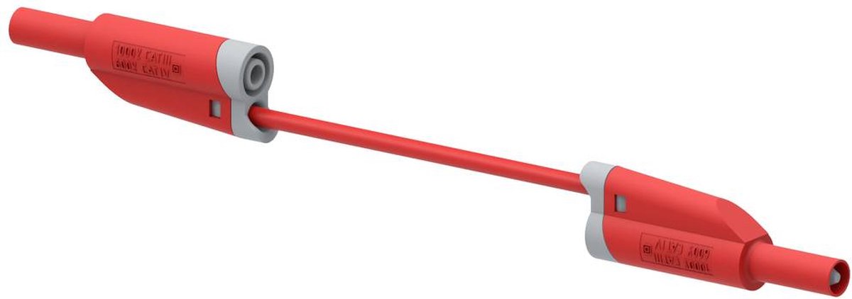 Electro PJP 2717-IEC-CD1-100R Meetsnoer Banaanstekker 4 mm Banaanstekker 4 mm 1.00 m Rood 1 stuk(s)