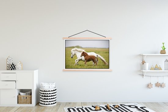 Affiche textielposter course cheval et poulain 120x80 cm